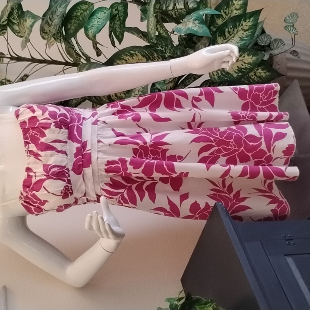 Ruby Rox Cranberry and White Floral Dress with Crinoline Underskirt - Size 7